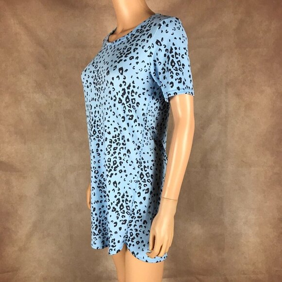 JENNI Blue Cheetah Print Short Sleeve Knit Nightgown NWT XS - Picture 5 of 11